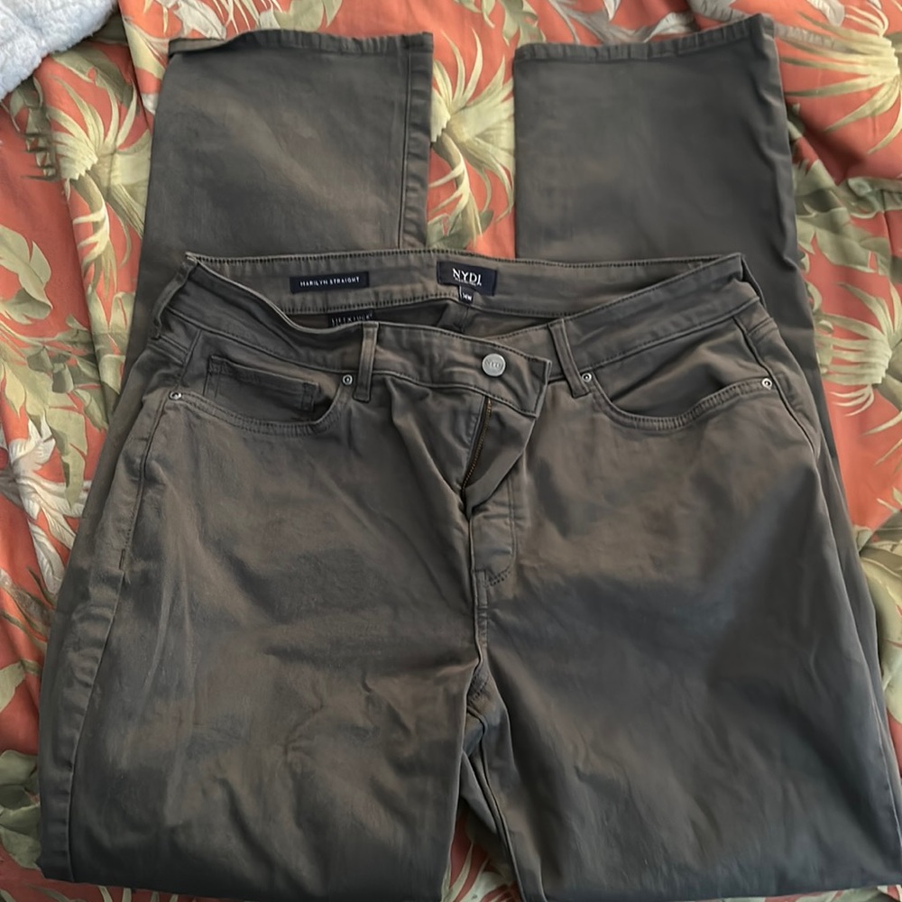NYDJ Marilyn Straight Leg Jeans sz 14W Olive